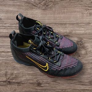 Men’s Nike Vapor Max 2021 FK Black Photo Blue Crimson University Gold Size 11.5